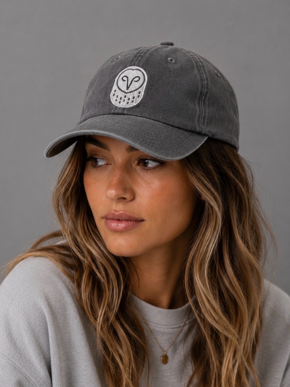 (NWOT) ADAMS • Grey Samsara Owl Baseball Cap